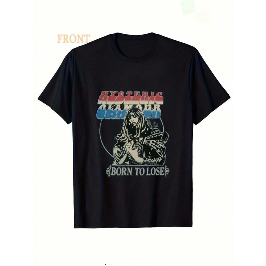 Mens Hysteric Graphic Print Cotton T-Shirt Born To Losing Guitar Design Regular Fit Short Sleeve Rou