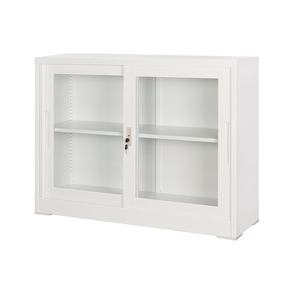 FURDINI ตู้เหล็ก บานเลื่อนกระจก KULLEN FYD-W002 120 ซม. สีขาว จัดส่งโดย HomePro