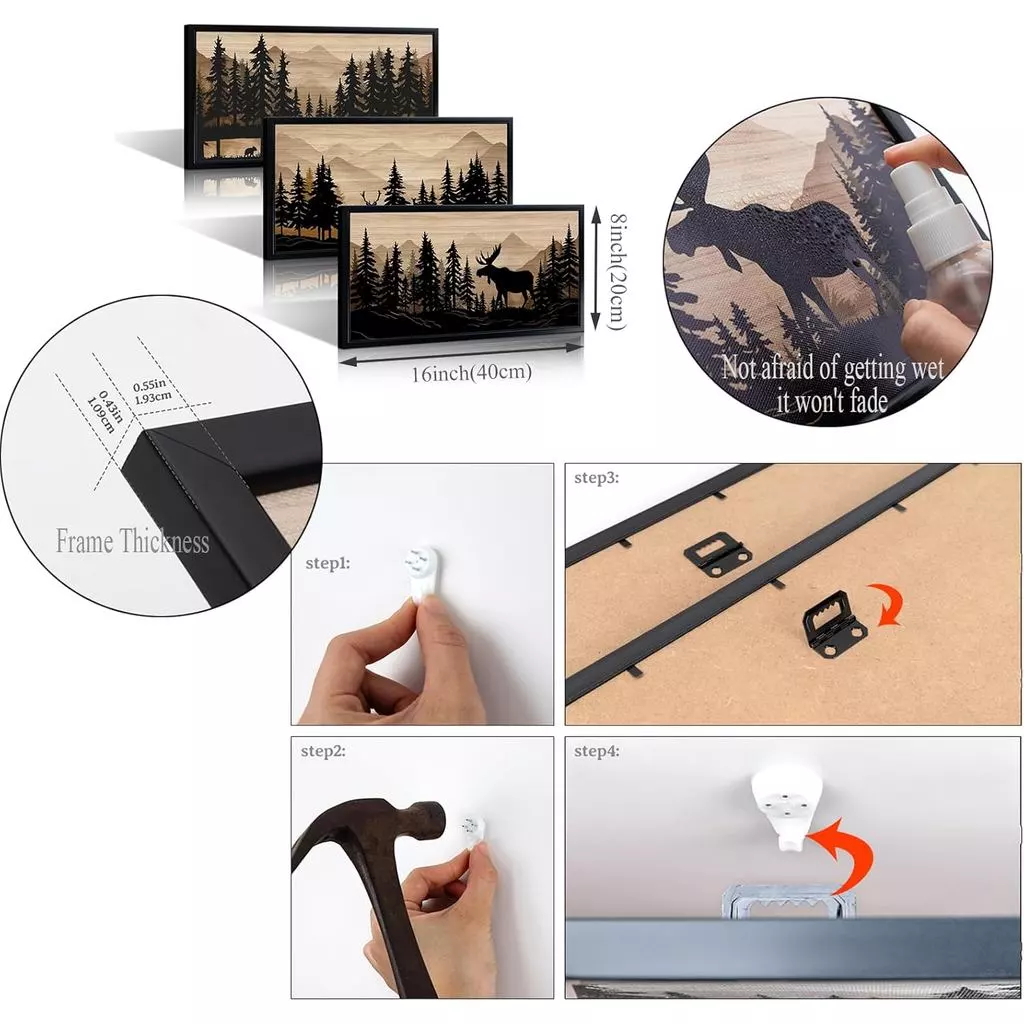 ชุดภาพติดผนัง 3 ชิ้น สไตล์นอร์ดิกมินิมอลลายดอกไม้ สีเบจ thumbnail 9