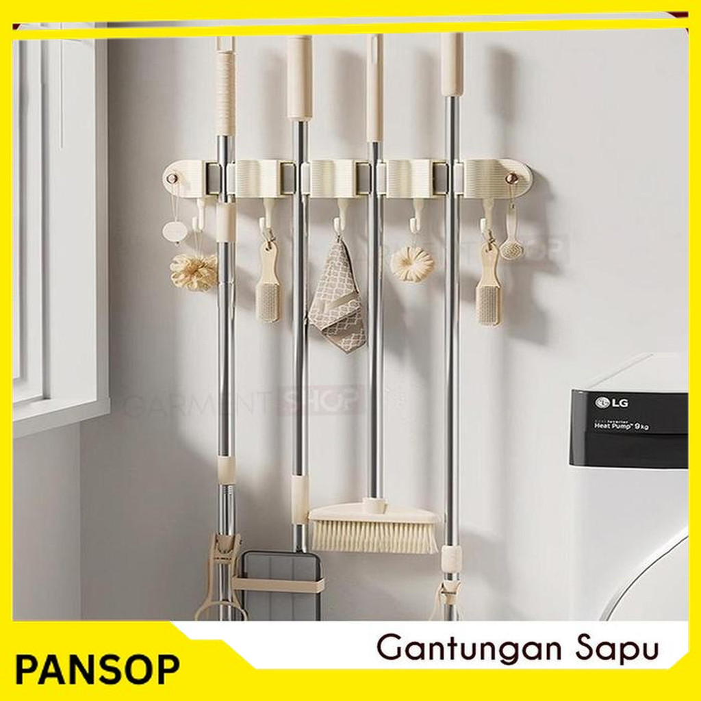 GANTUNANG BROOM RACK HOLDER 4 ตะขอ BROOM RACK CLAMP MOP CLEANER สินค้าที่ดี - จัดส่งฟรีแบบสุ่ม