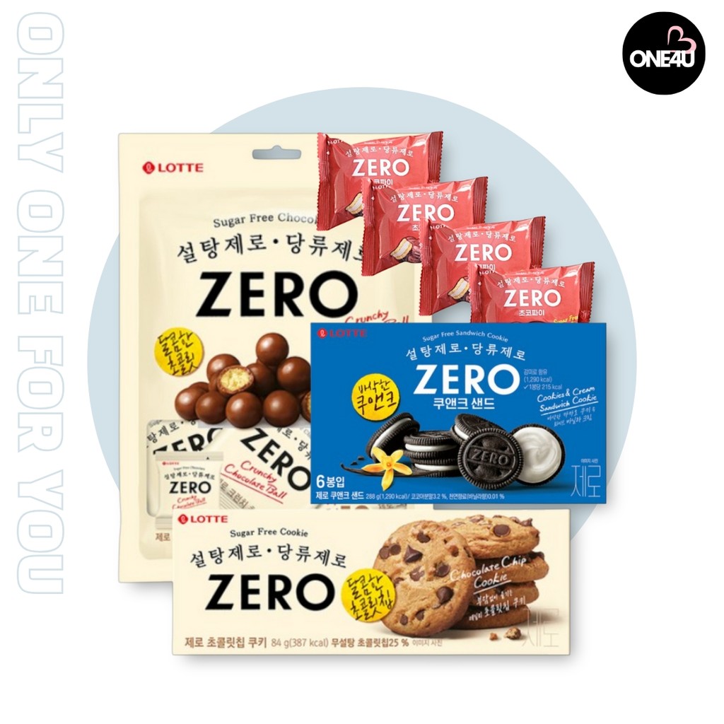Lotte Zero Sugar Chocolate Chip Cookie 84g/Crunch Chocolate ball 140g
