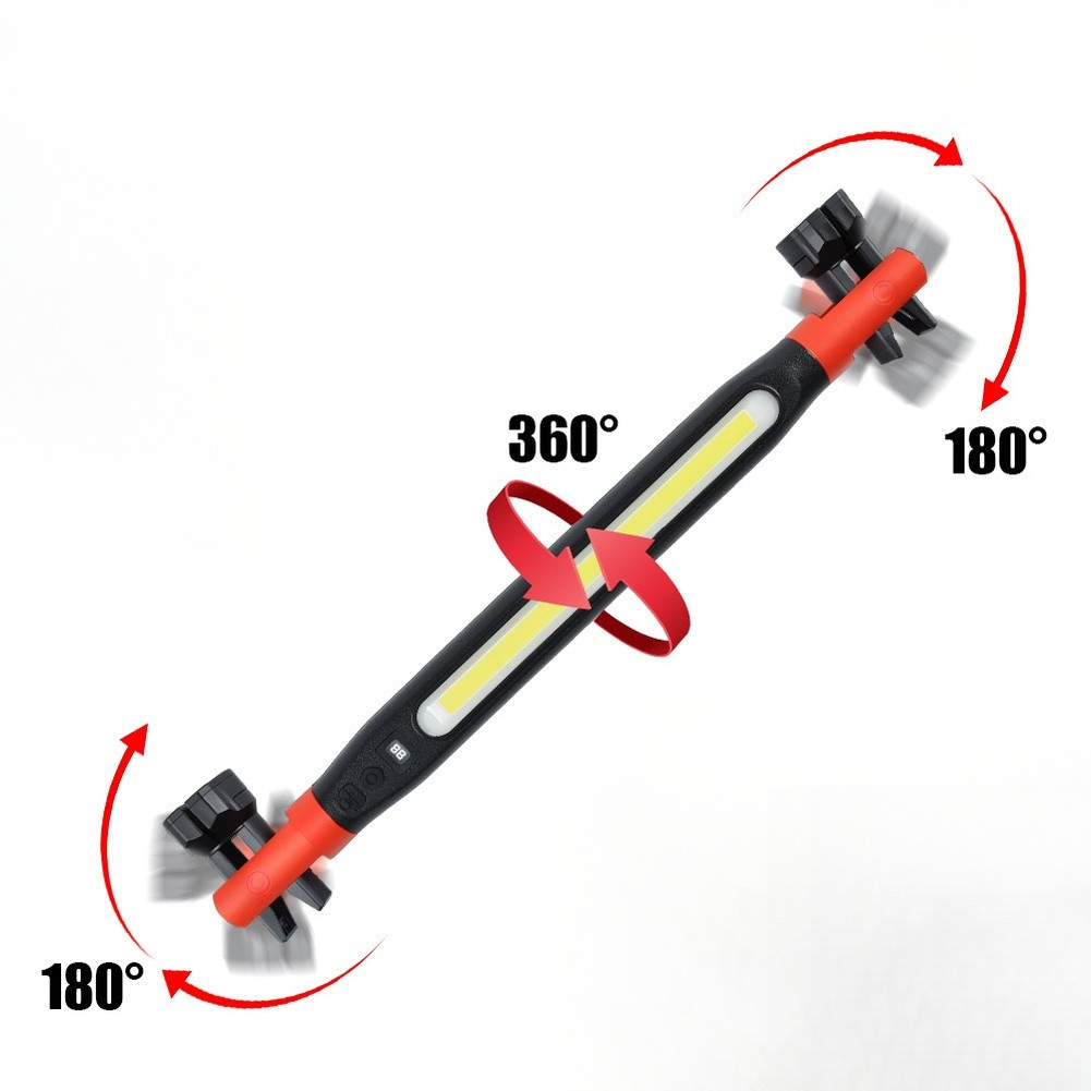 StockDISCOUNT ไฟ LED ทํางานแบบชาร์จไฟได้พร้อมตะขอแม่เหล็ก 3 โหมดแสง 500 Lumen 5V 1W