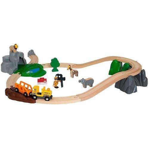 BRIO WORLD Safari Adventure Set Wooden Rail Toy 33960
