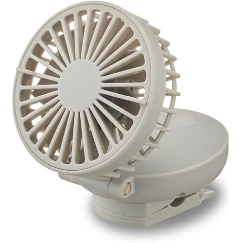 DOSHISHA Compact fan with miniclip, 3 airflow levels, USB power, 4.5 hours charging time, Type-C DC,