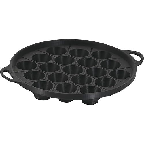 Takoyaki plate, 19 holes, cast iron, IH compatible, gas flame burnista HC-942