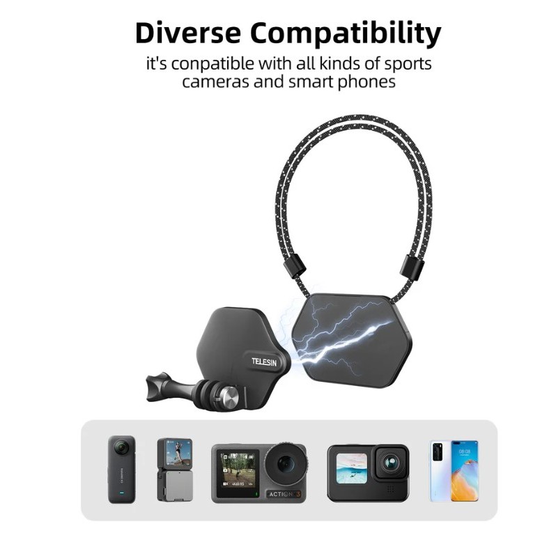TELESIN สายคล้องคอแม่เหล็กสําหรับกล้องแอคชั่นสมาร์ทโฟน - TE-MMK-002