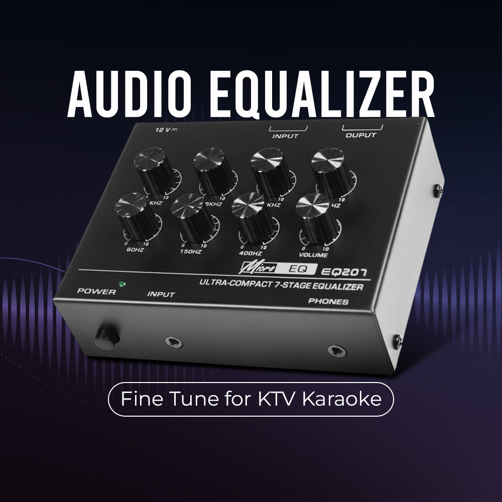 Micro Audio Equalizer Preamp 7 Band Fine Tune สําหรับ KTV Karaoke - EQ207