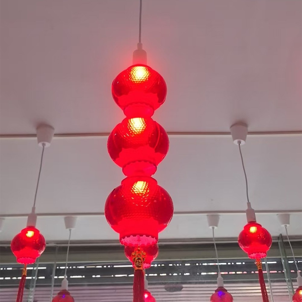 HOTFestive Red Lantern Light Bulb: Perfect E27 Screw Base for New Year Decor!