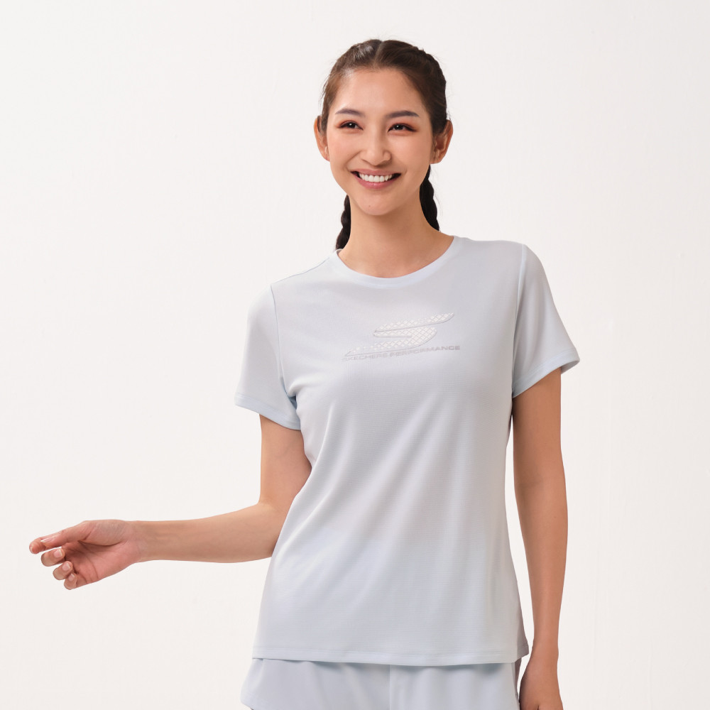 Skechers สเก็ตเชอร์ส เสื้อยืดแขนสั้นผู้หญิง Women Running Performance Short Sleeve Tee - SP126W004-03GB — صورة 2
