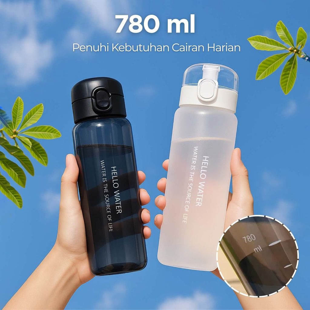 780ml ขวดน้ําดื่มพลาสติกขวดน้ํากีฬา BPA ฟรีน้ําผสมป้องกันการรั่ว JY0012 POHAN