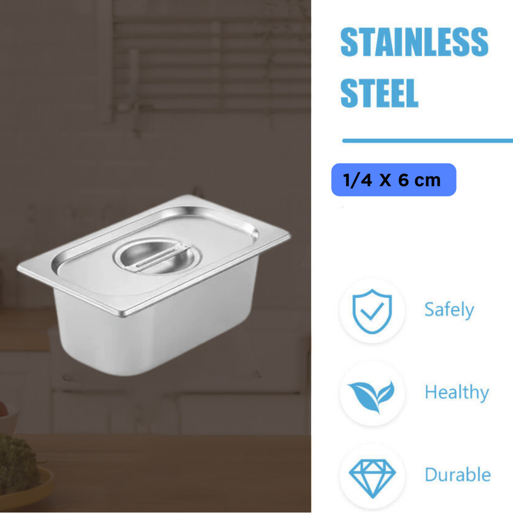 One Two Cups Food Container Stainless Steel Buffet Food Container - GN-201