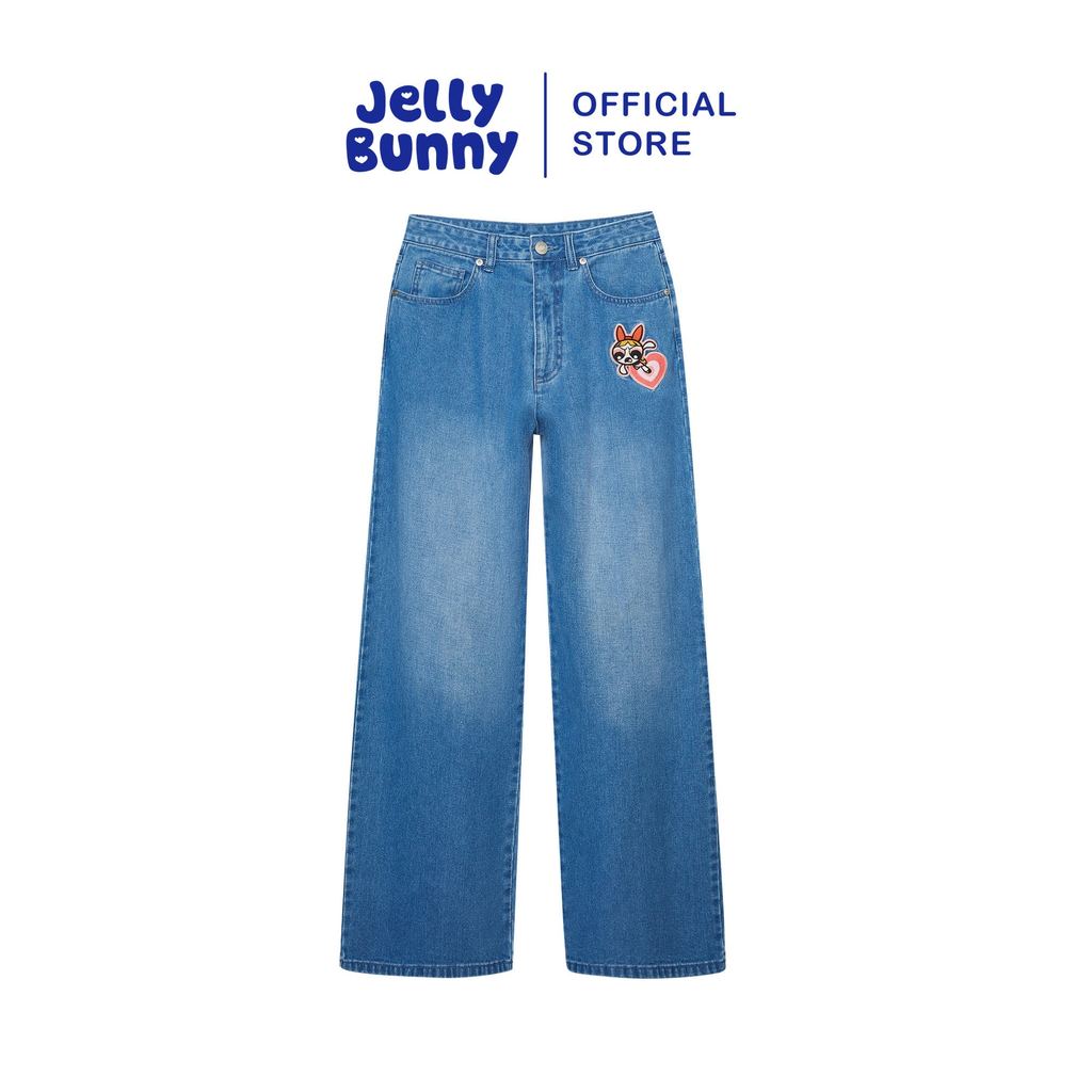 JELLY BUNNY กางเกงเดนิมขายาวปักลาย POWERPUFF GIRLS รุ่น B26SGWB021