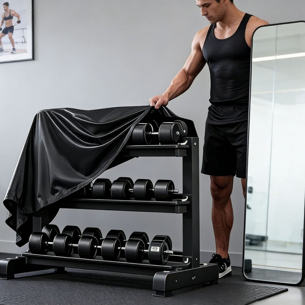 HOTผลิตภัณฑ์ใหม่Dumbbell Rack Dust Cover A-Frame Dumbbell Rack กันน้ํากันฝุ่นสําหรับยิม