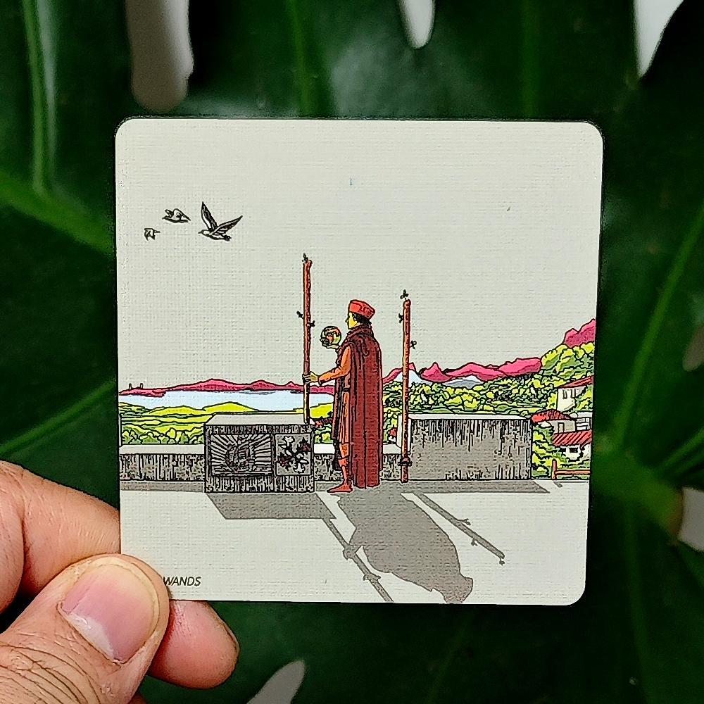 RWS มุมกว้าง Tarot 7*7 ซม., 78 ชิ้นการ์ด + การ์ดกรอบพิเศษ 2 ใบพิมพ์บน 350GSM Double-embossed Cardstock ราคา ถูกที่สุด ดีลบีเคเค แกลเลอรีภาพที่ 2