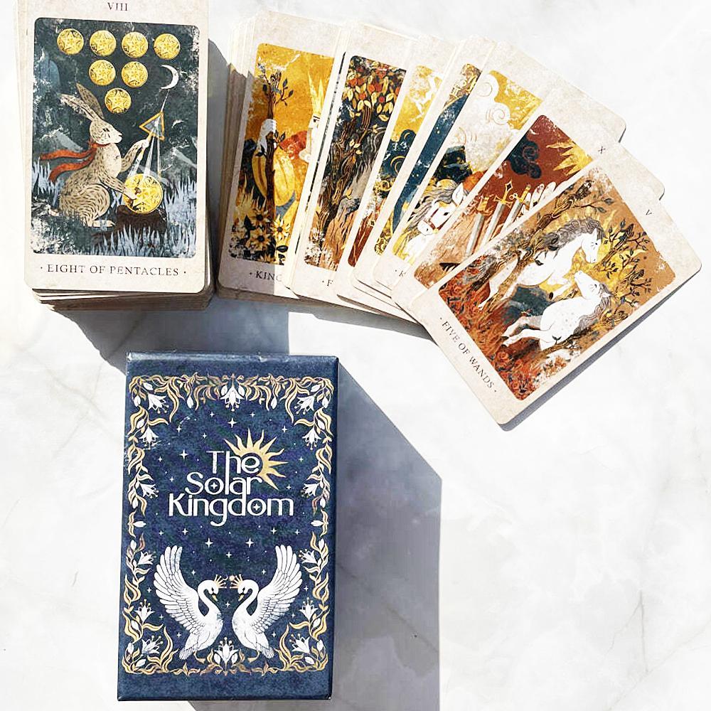 Solar Kingdom Tarot Magical Journey Cosmic Insight การ์ดทํานาย 12*7 ซม.86 ชิ้นการ์ดกล่องแข็งไม่ซ้ํา Indie Tarot Deck