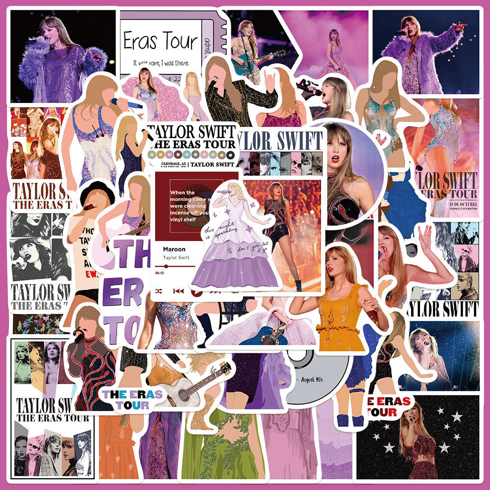 50 สติ๊กเกอร์ The Eras Tour สําหรับแล็ปท็อป - ชุดตกแต่งคอนเสิร์ต Taylor Swift