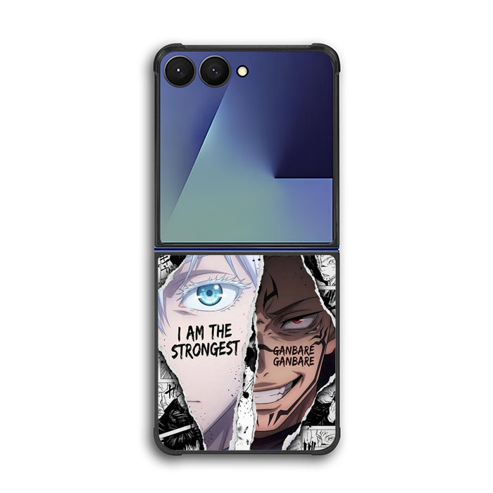 Case Casing Softcase Hybrid Samsung Galaxy Z Flip 7 6 5 4 3 Gojo vs Sukuna Split Face