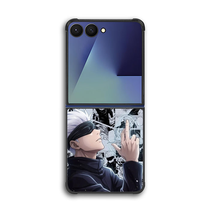 Case Casing Softcase Hybrid Samsung Galaxy Z Flip 7 6 5 4 3 Satoru Gojo Manga Collage