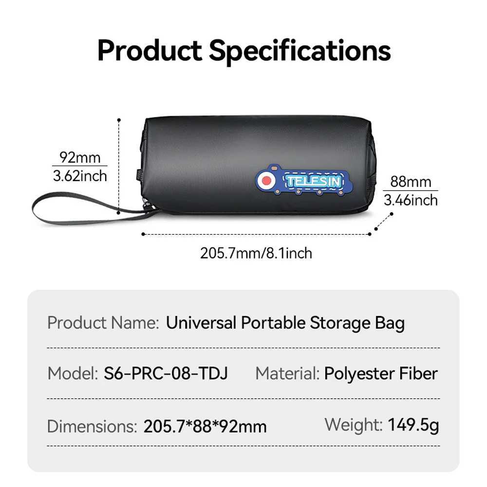 TELESIN DJI OSMO POCKET 3 SOFT CASE WATERPROOF Action Camera Bag - S6-PRC-08-DJ