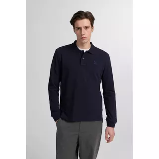 CC DOUBLE O LONG SLEEVE PIQUE POLO SHIRT ผู้ชาย เสื้อโปโลแขนยาวผ้าปิเก้ปักนก รุ่น O26WGMA029 (AW26 #P1)
