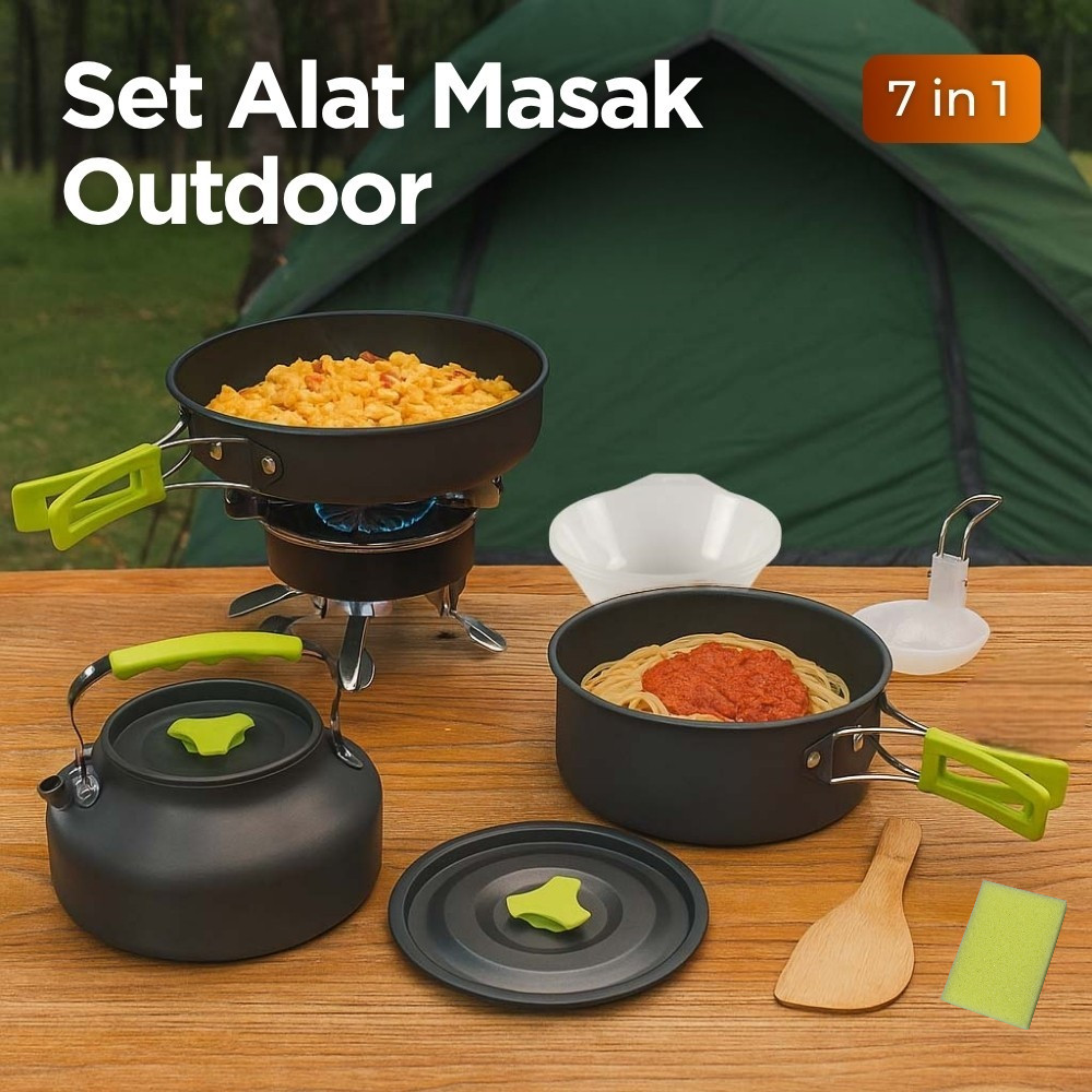 AstaGear 7 in 1 Aluminium Outdoor Camping Nesting Cooking Tool - DS-308