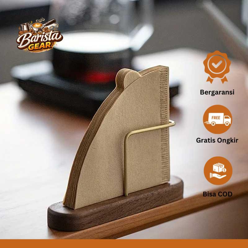 One Two Cups Coffee Filter Paper Holder Wood Filter Paper Holder - P-55