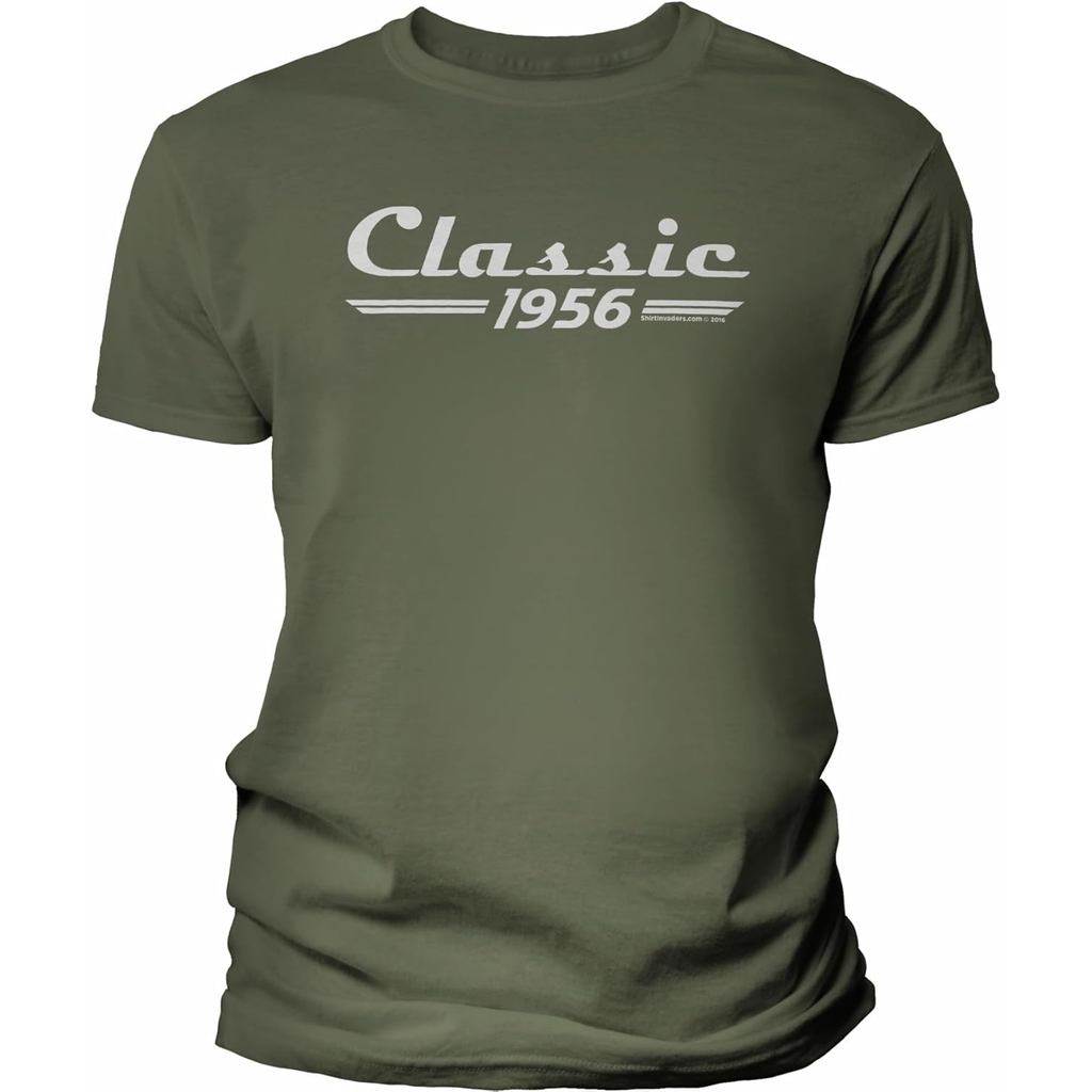 เสื้อยืดผ้าฝ้ายผู้ชาย 70th Birthday for Men - Classic Retro 1956-70th Birthday Shirt