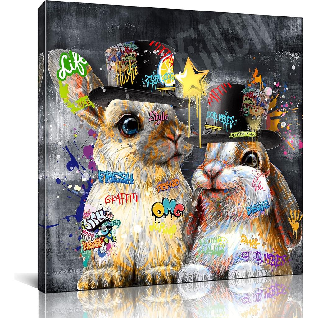 Nursery Wall Art ห้องน้ํา Graffiti Wall Art อีสเตอร์ Wall Art สําหรับห้องนั่งเล่นภาพโปสเตอร์พร้อมแขว