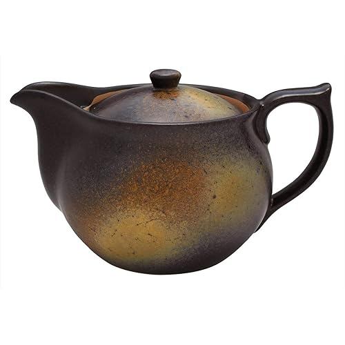 Minoyaki pouring pot, capacity 450ml, for 2 3 persons, Bizen style, brown, plain pottery, made in Ja