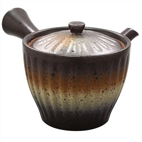 Minoyaki kyusu, Bizen style sogi-shaped, made in Japan 500-36