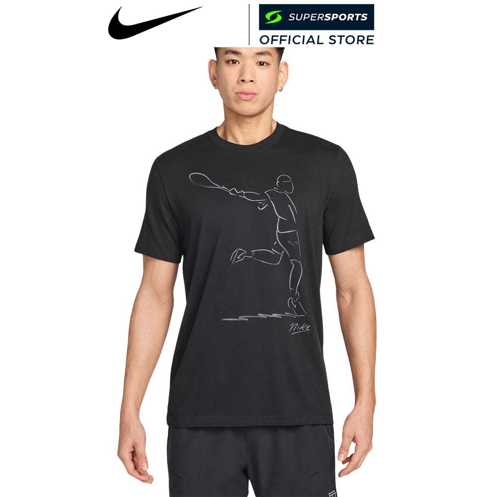 NIKE Court เสื้อเทนนิสผู้ชาย สีดำ