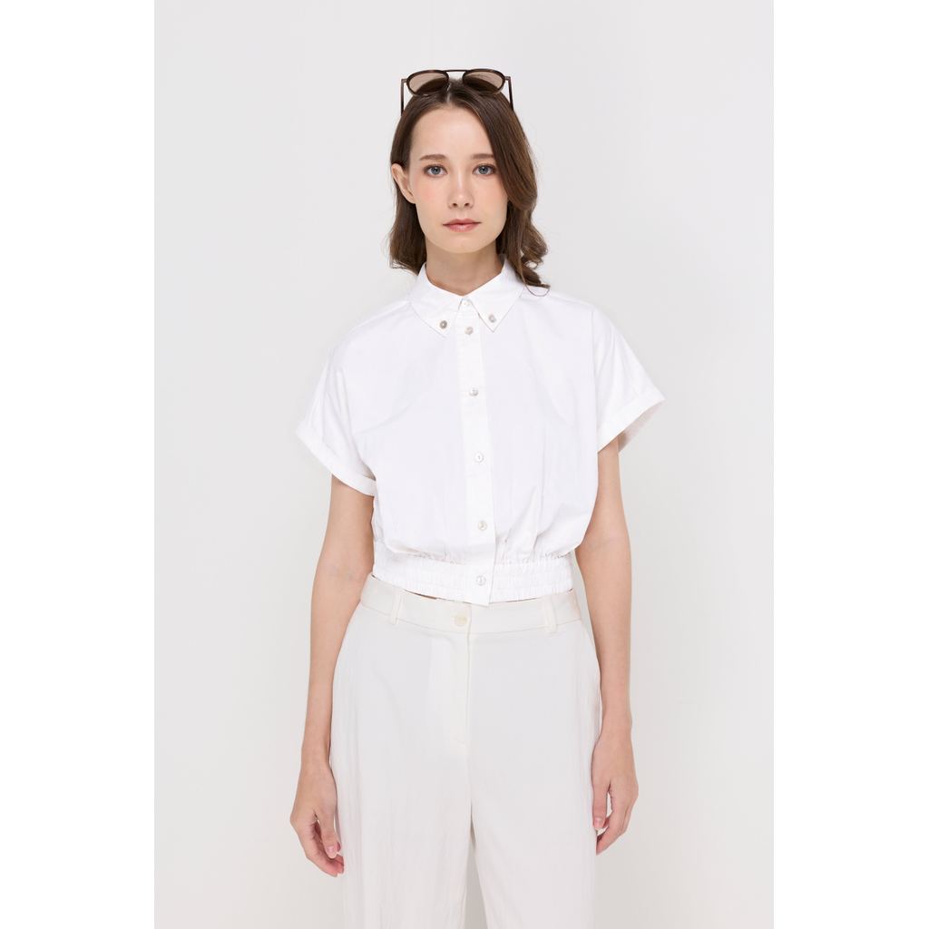 ROYAL IVY REGATTA - Elastic Hem Cropped Polo Shirt White เสื้อเชิ้ต (R26WGWA185) — صورة 3