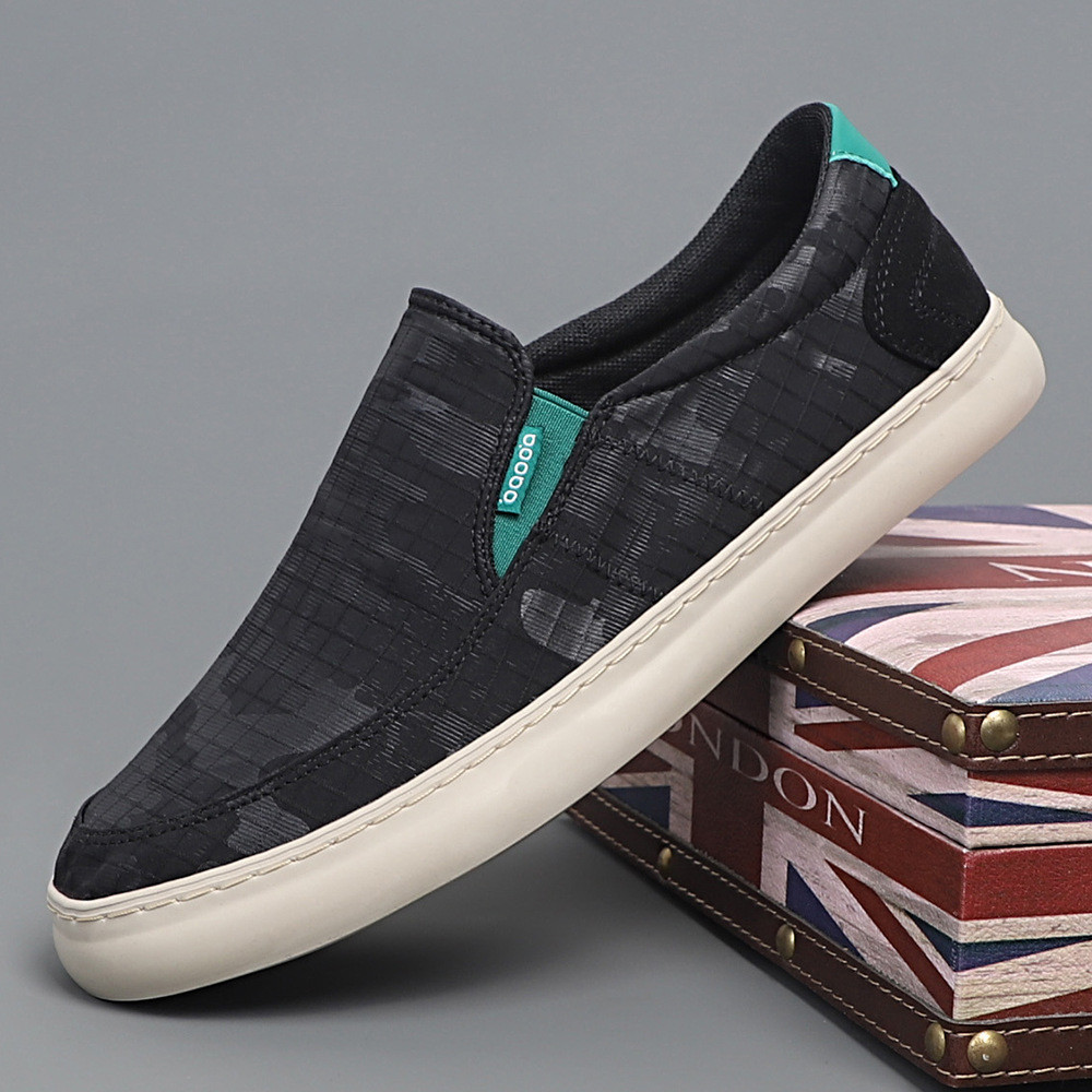 รองเท้าผู้ชายรองเท้าผู้ชายรองเท้าผ้าใบน้ําหนักเบารองเท้าสีBlocking Slip-On Slip-On Slip-On Slip-