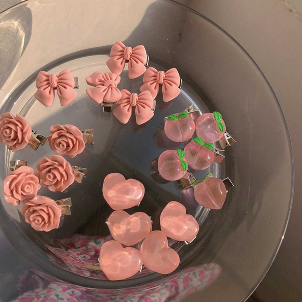 EAGLE Pink Peach Bobby Pin พร้อมคลิปขอบ Camellia และโบว์ Tiara