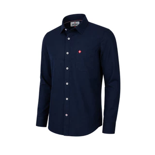 John Henry เสื้อเชิ้ตผู้ชายแขนยาว ทรงเข้ารูป รุ่น JH S526MSLSM14 - สีกรมท่า