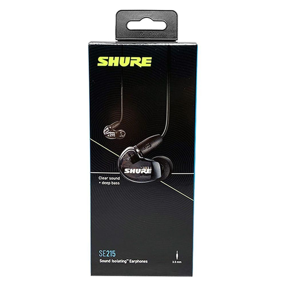 Shure SE215 Sound Isolating Earphones (Black) with 3.5mm Mic Cable, SE215-K-UNI