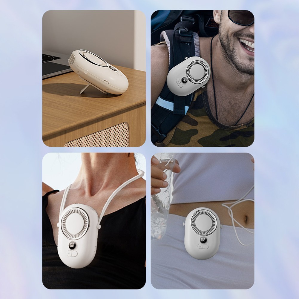 [SP-HGF]พัดลมคาดเอวและคอแบบพกพาที่สวมใส่ได้: 3 ความเร็ว ​​การตั้งค่าและจอแสดงผล LED!