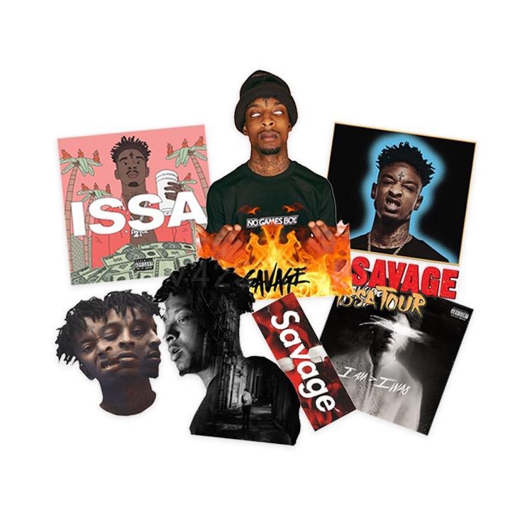 21 Savage Waterproof Sticker Pack - ISSA Rap Album Cover DIY Decal สําหรับโทรศัพท์ แล็ปท็อป และขวดน้