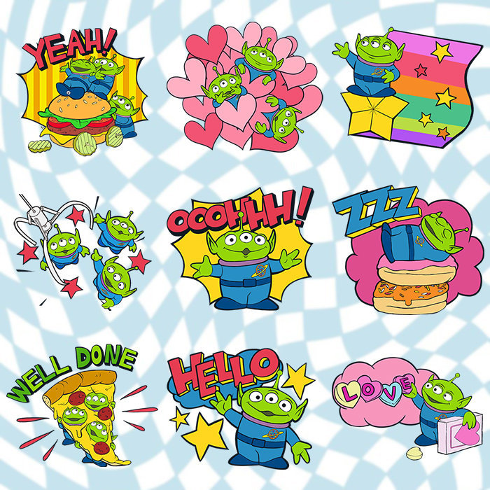 Disney Toy Story Alien สติ๊กเกอร์ไวนิลกันน้ําสําหรับแล็ปท็อป ขวดน้ํา และสติ๊กเกอร์ Journal