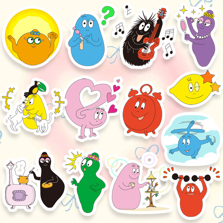 Barbapa Kids Reward Stickers - สติ๊กเกอร์ติดการ์ตูนกันน้ําสําหรับโทรศัพท์ แล็ปท็อป และเครื่องเขียน