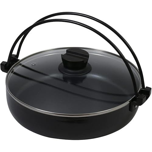 Pot Sukiyaki 28cm with Glass Lid Fluorine Processing IH Compatible Home Set HB-5858