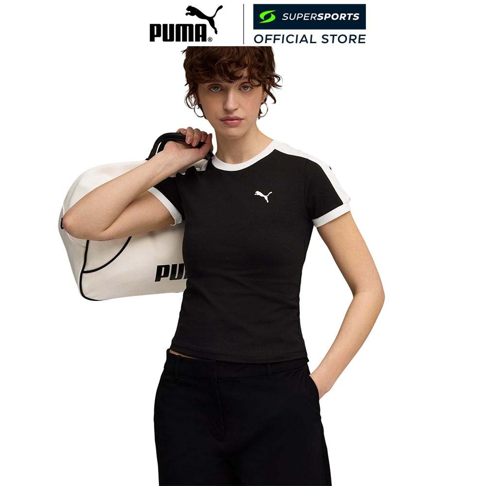 PUMA T7 Slim เสื้อยืดผู้หญิง สีดำ