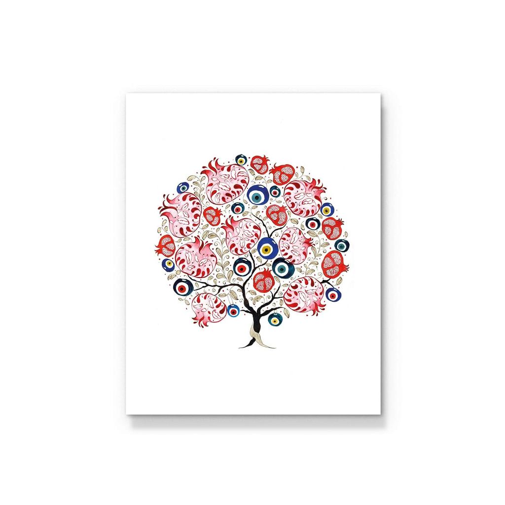Evil Eye Wall Art X Unframed ทับทิม Tree Wall Art Evil Eye Tree Art พิมพ์และสีฟ้า Wall Art Bohemian 