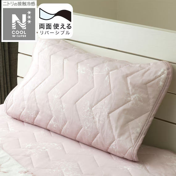 NITORI แผ่นรองหมอน REVERSIBLE PADDED PILLOW TOPPER N COOL WSP S2511 FLOWER RO
