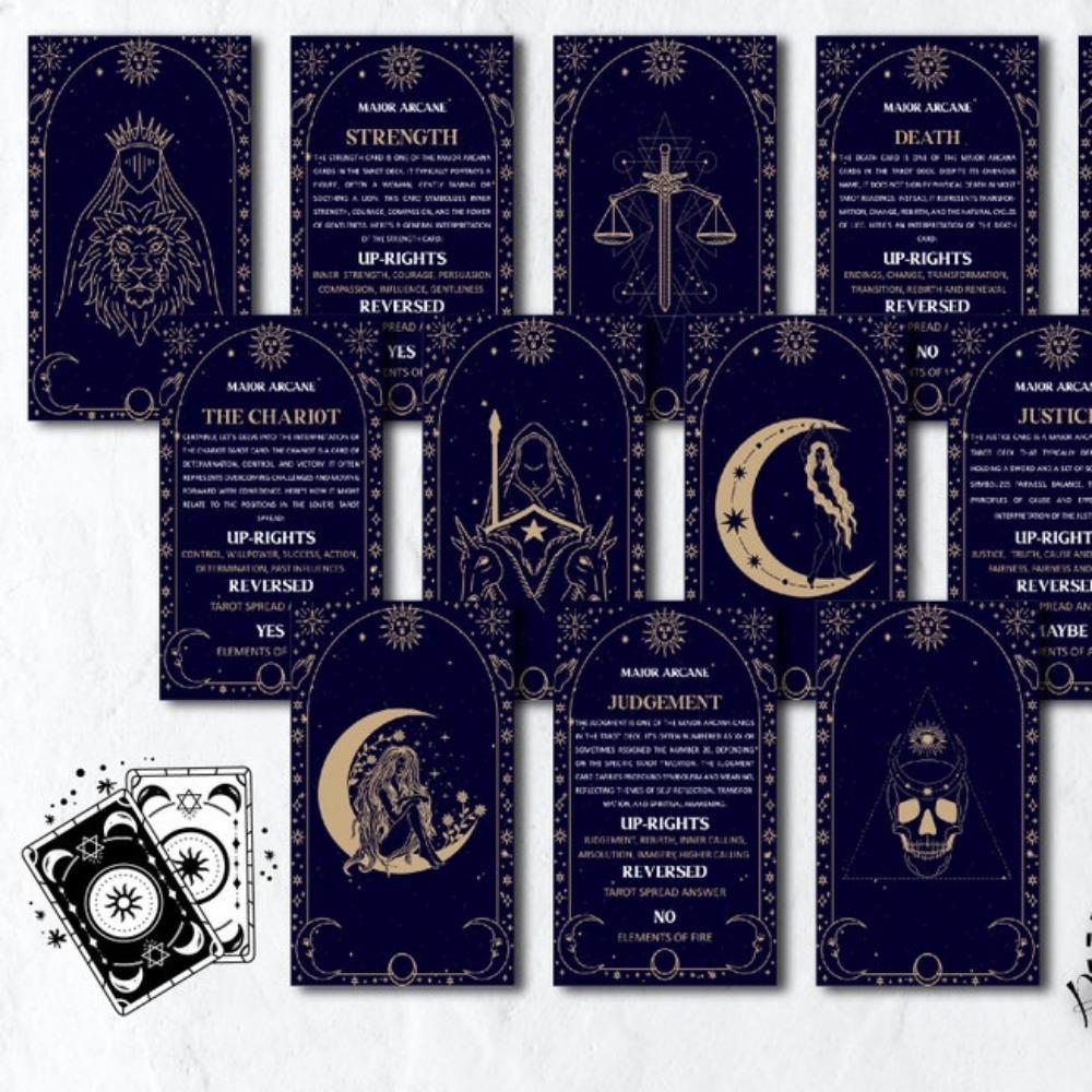 10.3*6 ซม.Tarot Meaning การ์ด 78 ชิ้นการ์ด Sketchy ภาพแบบดั้งเดิมและบนด้านอื่น ๆ ความหมายสําคัญ
