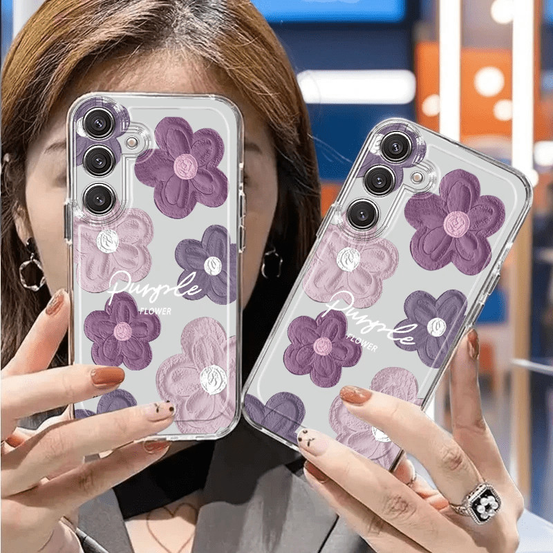 UNGU สีม่วง [Infinite Case] Flower Case Hp Vivo Y05 V70 Fe V60 Lite Z10R Y20S Y21S Y28 Y03 Y19S Pro 