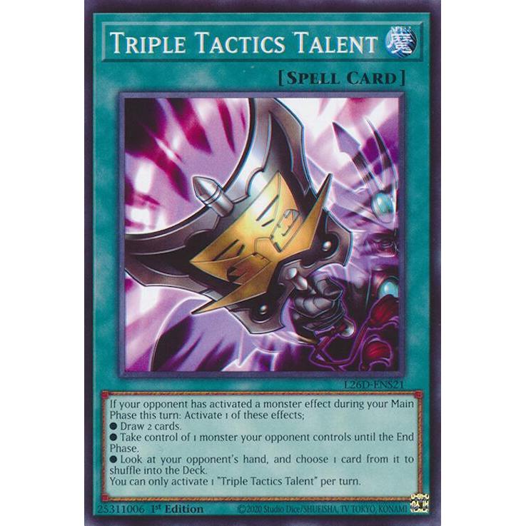 [ การ์ด Yugioh ของแท้ ] Triple Tactics Talent - L26D-ENS21/L26D-ENX21 - ทั่วไป