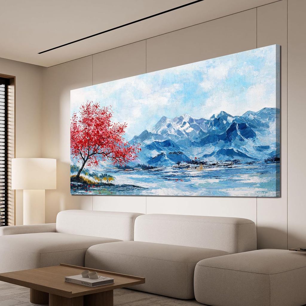 ผ้าใบ Wall Art Decor Art Work สําหรับ Wall Decor ภูมิทัศน์ Wall Art สําหรับห้องนั่งเล่น Mountain Lak