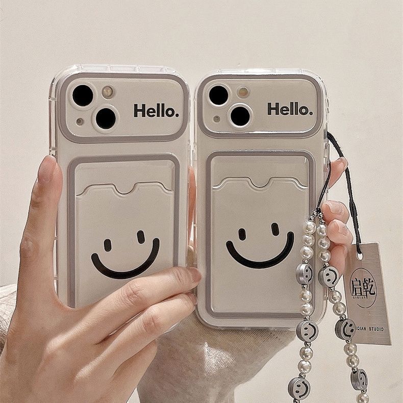 Smile Face Style Card Holder Casing Oppo A6x A6s A6t A6 Pro 5G Reno 14 Pro 5G A3X Reno 11F 5G A5I Pr