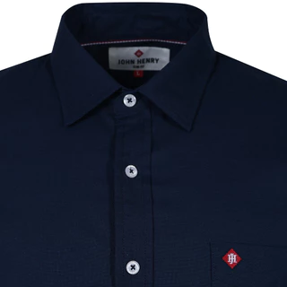 John Henry เสื้อเชิ้ตผู้ชายแขนยาว ทรงเข้ารูป รุ่น JH S526MSLSM14 - สีกรมท่า